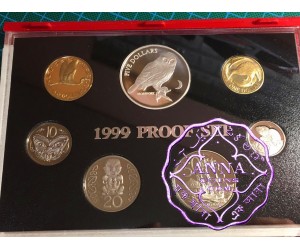 NZ 1999 Proof Set With COA 7 Coins